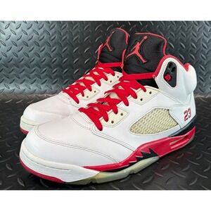 Jordan 5 Retro Fire Red Black Tongue (2013) 136027-120 Mens sneakers size 10